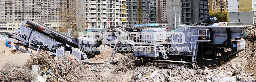 MPEX mobile impact crushing plant for construction waste recycling